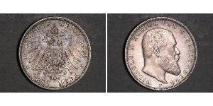 3 Mark Reino de Wurtemberg (1806-1918) Plata Wilhelm II, German Emperor (1859-1941)