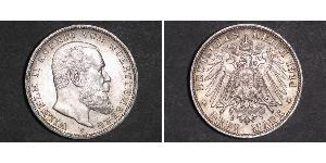 3 Mark Reino de Wurtemberg (1806-1918) Plata Wilhelm II, German Emperor (1859-1941)