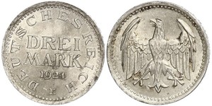 3 Mark República de Weimar (1918-1933) Plata 