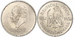 3 Mark República de Weimar (1918-1933) Plata 