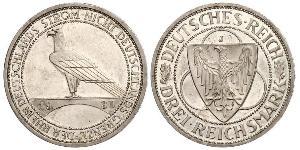 3 Mark República de Weimar (1918-1933) Plata 