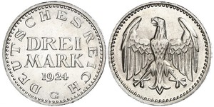 3 Mark República de Weimar (1918-1933) Plata 