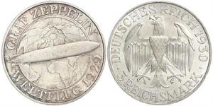 3 Mark República de Weimar (1918-1933) Plata 