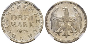 3 Mark República de Weimar (1918-1933) Plata 