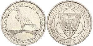 3 Mark República de Weimar (1918-1933) Plata 