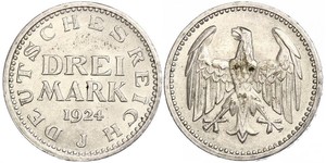 3 Mark República de Weimar (1918-1933) Plata 