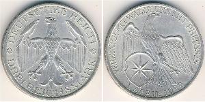 3 Mark República de Weimar (1918-1933) Plata 