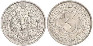 3 Mark República de Weimar (1918-1933) Plata 