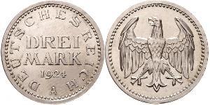 3 Mark República de Weimar (1918-1933) Plata 