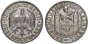 3 Mark República de Weimar (1918-1933) Plata 