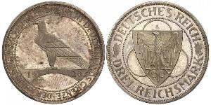 3 Mark República de Weimar (1918-1933) Plata 