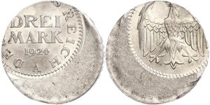 3 Mark República de Weimar (1918-1933) Plata 