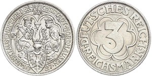 3 Mark República de Weimar (1918-1933) Plata 