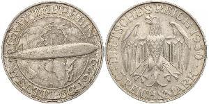 3 Mark República de Weimar (1918-1933) Plata 