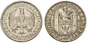 3 Mark República de Weimar (1918-1933) Plata 