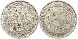 3 Mark República de Weimar (1918-1933) Plata 