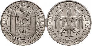 3 Mark República de Weimar (1918-1933) Plata 