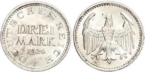 3 Mark República de Weimar (1918-1933) Plata 