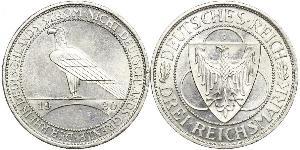 3 Mark República de Weimar (1918-1933) Plata 