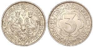 3 Mark República de Weimar (1918-1933) Plata 