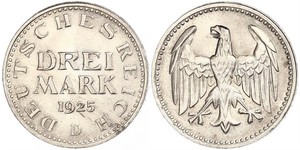 3 Mark República de Weimar (1918-1933) Plata 