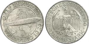 3 Mark República de Weimar (1918-1933) Plata 