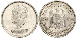 3 Mark República de Weimar (1918-1933) Plata 