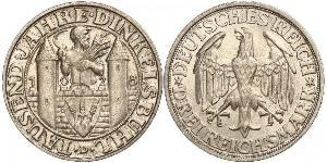 3 Mark República de Weimar (1918-1933) Plata 