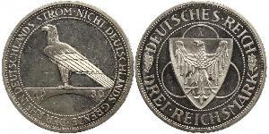 3 Mark República de Weimar (1918-1933) Plata 