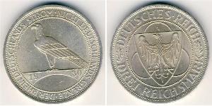 3 Mark República de Weimar (1918-1933) Plata 