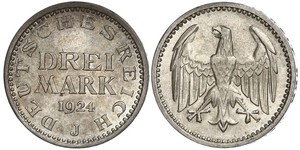 3 Mark República de Weimar (1918-1933) Plata 