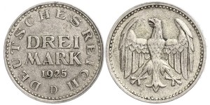 3 Mark República de Weimar (1918-1933) Plata 