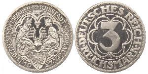 3 Mark República de Weimar (1918-1933) Plata 