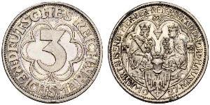 3 Mark República de Weimar (1918-1933) Plata 