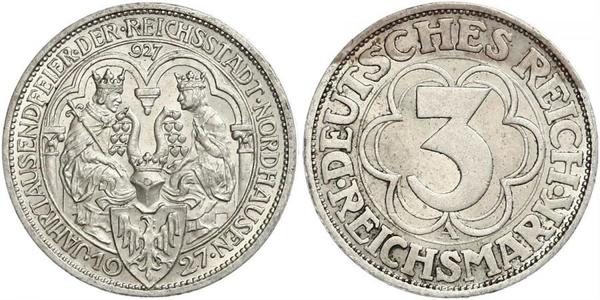 3 Mark República de Weimar (1918-1933) Plata 