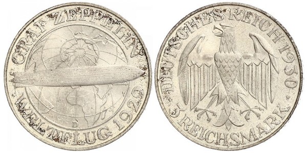 3 Mark República de Weimar (1918-1933) Plata 