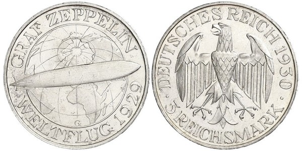 3 Mark República de Weimar (1918-1933) Plata 