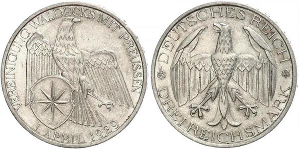 3 Mark República de Weimar (1918-1933) Plata 