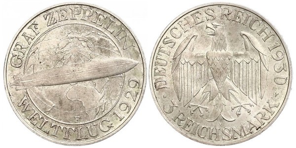 3 Mark República de Weimar (1918-1933) Plata 