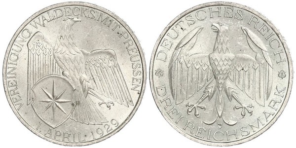 3 Mark República de Weimar (1918-1933) Plata 