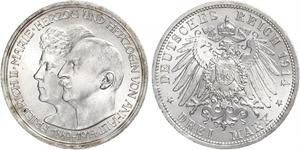 3 Mark Anhalt-Dessau (1603 -1863) Silber Friedrich II. (Anhalt)(1856 – 1918)