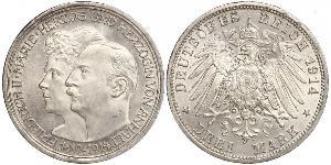 3 Mark Anhalt-Dessau (1603 -1863) Silber Friedrich II. (Anhalt)(1856 – 1918)