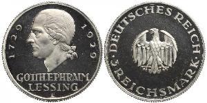 3 Mark Deutsches Kaiserreich (1871-1918) Silber Gotthold Ephraim Lessing