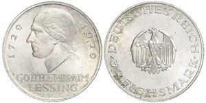 3 Mark Deutsches Kaiserreich (1871-1918) Silber Gotthold Ephraim Lessing