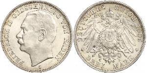 3 Mark Grand Duchy of Baden (1806-1918) Silber Friedrich II. (Baden, Großherzog) (1857 - 1928)