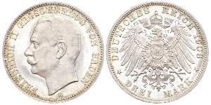 3 Mark Grand Duchy of Baden (1806-1918) Silber Friedrich II. (Baden, Großherzog) (1857 - 1928)