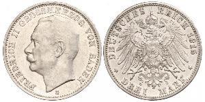 3 Mark Grand Duchy of Baden (1806-1918) Silber Friedrich II. (Baden, Großherzog) (1857 - 1928)