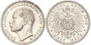 3 Mark Großherzogtum Hessen (1806 - 1918) Silber Ernst Ludwig (Hessen-Darmstadt, Großherzog) (1868 - 1937)