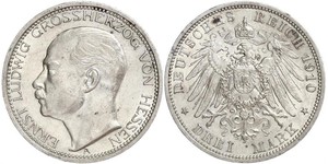 3 Mark Großherzogtum Hessen (1806 - 1918) Silber Ernst Ludwig (Hessen-Darmstadt, Großherzog) (1868 - 1937)