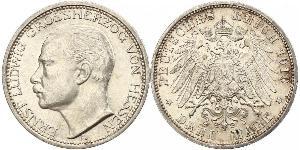 3 Mark Großherzogtum Hessen (1806 - 1918) Silber Ernst Ludwig (Hessen-Darmstadt, Großherzog) (1868 - 1937)